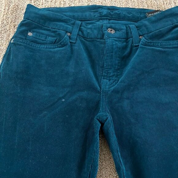 7 For All Mankind Green Corduroy Midrise Pant - Picture 4 of 9